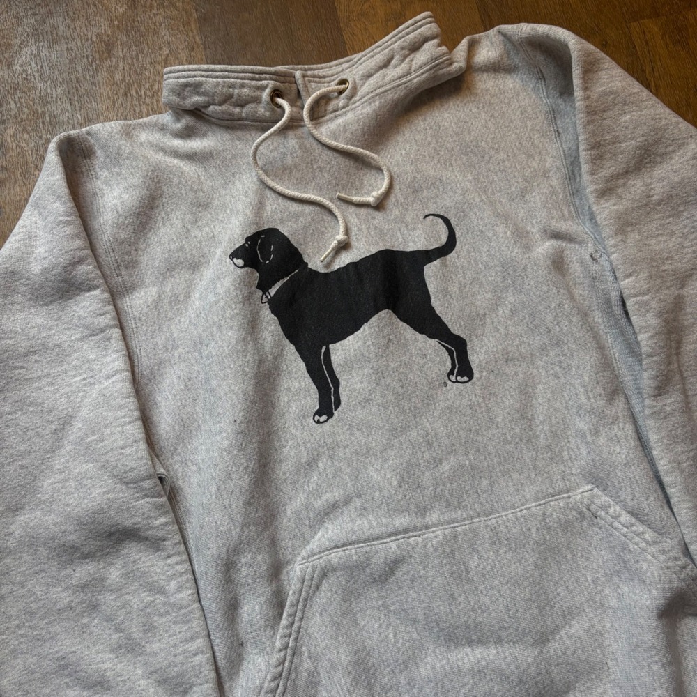 Vtg The Black Dog Marthas Vineyard Reverse Weave Mock Neck Drawstring Sweatshirt - Picture 2 of 7